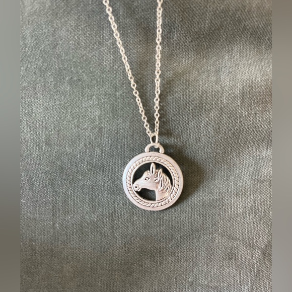 Barbie Jewelry - Horse Lovers 925 silver pendant charm chain necklace equestrian
